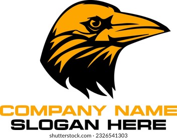 Logo-Design des wilden Krähenkopfes