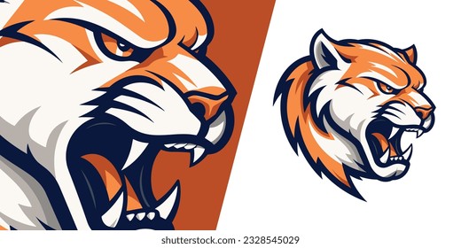 Ferocious Feline: Modern Cougar Mascot Logo for Sports, Esports and Team Apparel - Roar with Style