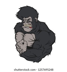 Ferocious Gorilla Athlete Cartoon