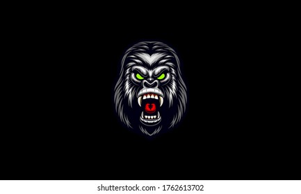 ferocious gorilla head vector design