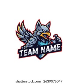  Ferocious Gryphon Mascot Vector Logo Design A Symbol Of Power And Swiftness For E-Sports Gaming Community