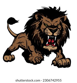 ferocious lion vector illustration , ,