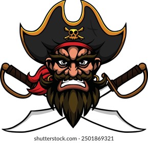 Ferocious pirate logo vector file