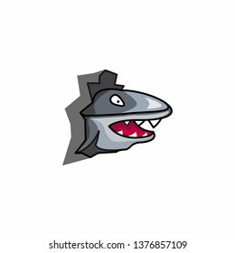 ferocious shark logo template