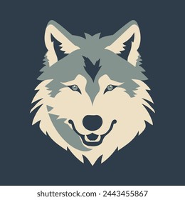 Ferocious Wolf Flat Vector Art Animal, Wildlife, Predator, Howling, Icon.