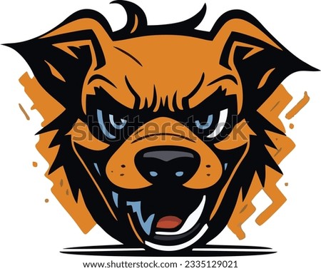 Ferocity Unmasked: This vector dog's anger is palpable.