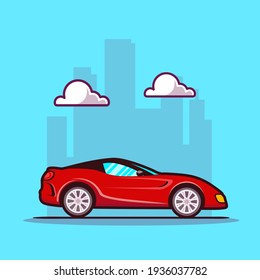 Ferrari Icon Illustration Air Transportation Icon Concept Isolated Vector Flat Cartoon Style