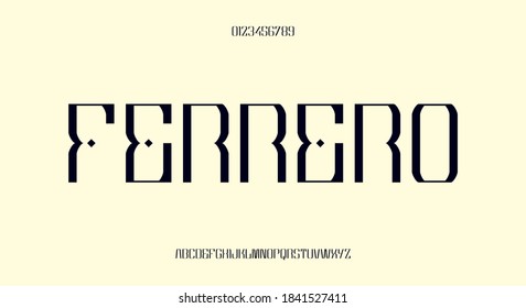 Ferrero, An Elegant Alphabet Font And Number. Premium Uppercase Fashion Design Typography. Vector Illustration
