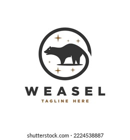 ferret animal vector illustration logo design