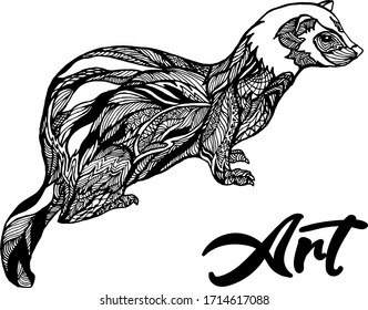 Ferret Art zentangle design elements