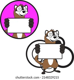 ferret cartoon kawaii expression sticker in vector format