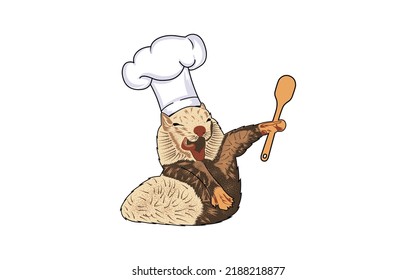 Ferret chief cook vector illustration