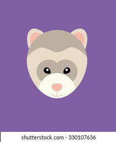 Ferret Head Animal Vector