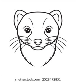 Ferret head vector art design