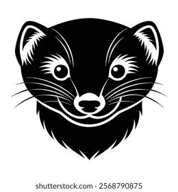 Ferret head vector silhouette art illustration