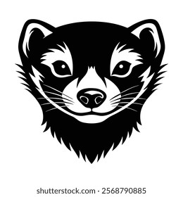 Ferret head vector silhouette art illustration