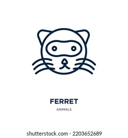 ferret icon from animals collection. Thin linear ferret, cartoon, fox outline icon isolated on white background. Line vector ferret sign, symbol for web and mobile