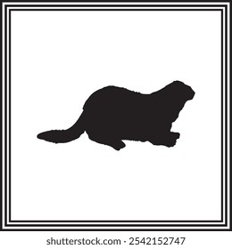 Ferret icon isolated vector, silhouette of wild animal.