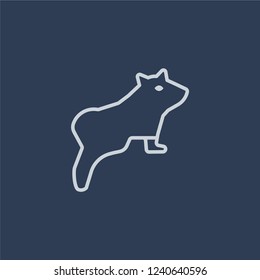 Ferret icon. Trendy flat vector line Ferret icon on dark blue background from animals  collection. 