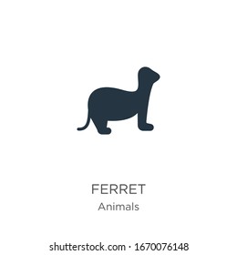 Ferret icon vector. Trendy flat ferret icon from animals collection isolated on white background. Vector illustration can be used for web and mobile graphic design, logo, eps10