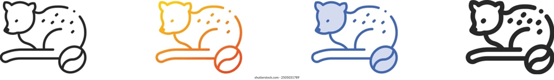 ferret icon.Thin Linear, Gradient, Blue Stroke and bold Style Design Isolated On White Background