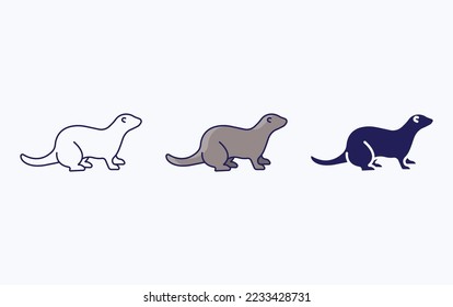 Ferret line and glyph icon, vector illustration