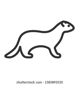 ferret, linear icon. Editable stroke