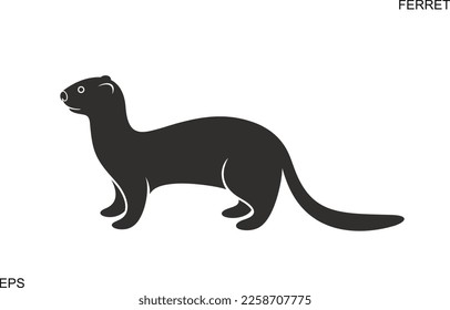 Ferret  logo. Isolated ferret on white background