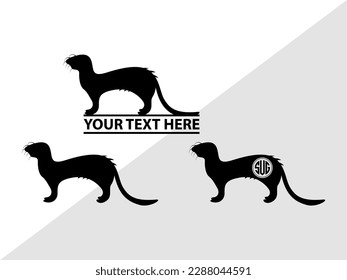 Ferret Monogram Vector Illustration Silhouette