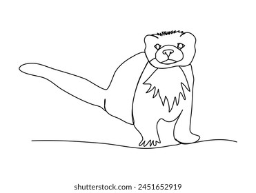 Ferret. One line drawing vector illustration.