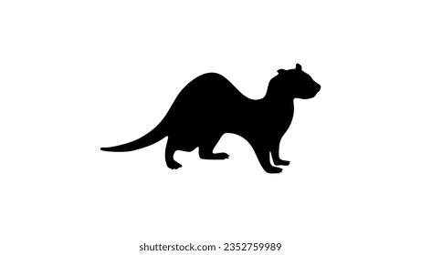 Ferret Silhouette, high quality vector