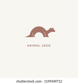 Ferret silhouette logo. Vector abstract minimalistic illustration veterinary. Mink icon. Pet, pet shop, zoo, clinic vector flat style logotype modern.