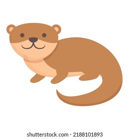 Ferret weasel icon cartoon vector. Cute animal. Sable winter