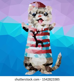 
ferret in a woolen sweater