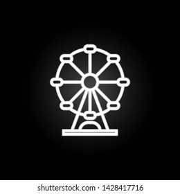 ferries wheel neon icon. Elements of carnival and amusement set. Simple icon for websites, web design, mobile app, info graphics