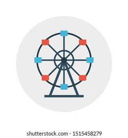 ferris glyph flat vector icon