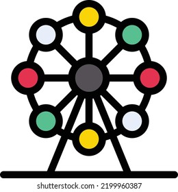 ilustración de ferris Vector en un fondo transparente.Símbolos de calidad premium.Iconos vectores de trazo para el diseño de conceptos y gráficos. 