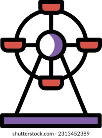 ferris Vector illustration on a transparent background. Premium quality symmbols. Line Color vector icons for concept and graphic design.