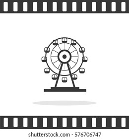 Ferris Wheel. Amusement park sign. Luna park  Vector Icon