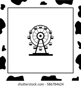 Ferris Wheel. Amusement park sign.   Vector Icon.