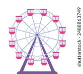 Ferris wheel in an amusement park. Vector illustration