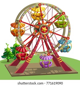 a Ferris wheel for an amusement park. Vector illustration.