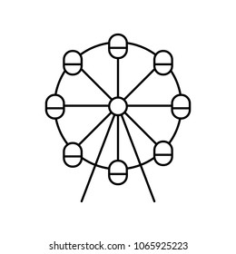 ferris wheel attraction line black vector icon