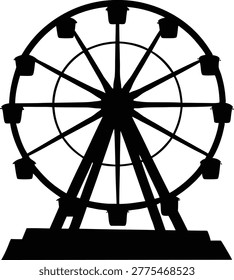 Ferris wheel black icon vector, Ferris wheel icon vector illustration, amusement park ride icon design