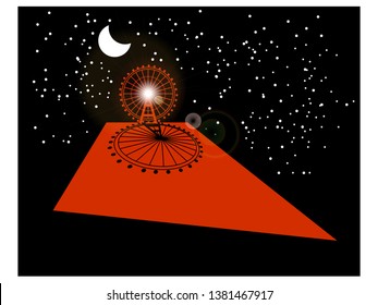 
ferris wheel black moon red