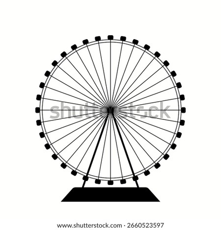 Ferris wheel black silhouette vector illustration. Ferris wheel graphic