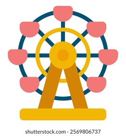 Ferris Wheel Carnival festival icon illustration