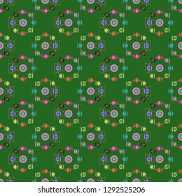 Ferris wheel carousel seamless pattern - Entertainment round attraction background.