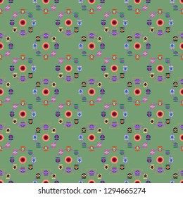 Ferris wheel carousel seamless pattern - Entertainment round attraction background.
