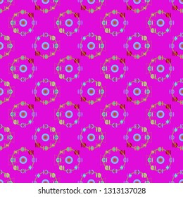 Ferris wheel carousel seamless pattern - Entertainment round attraction background.